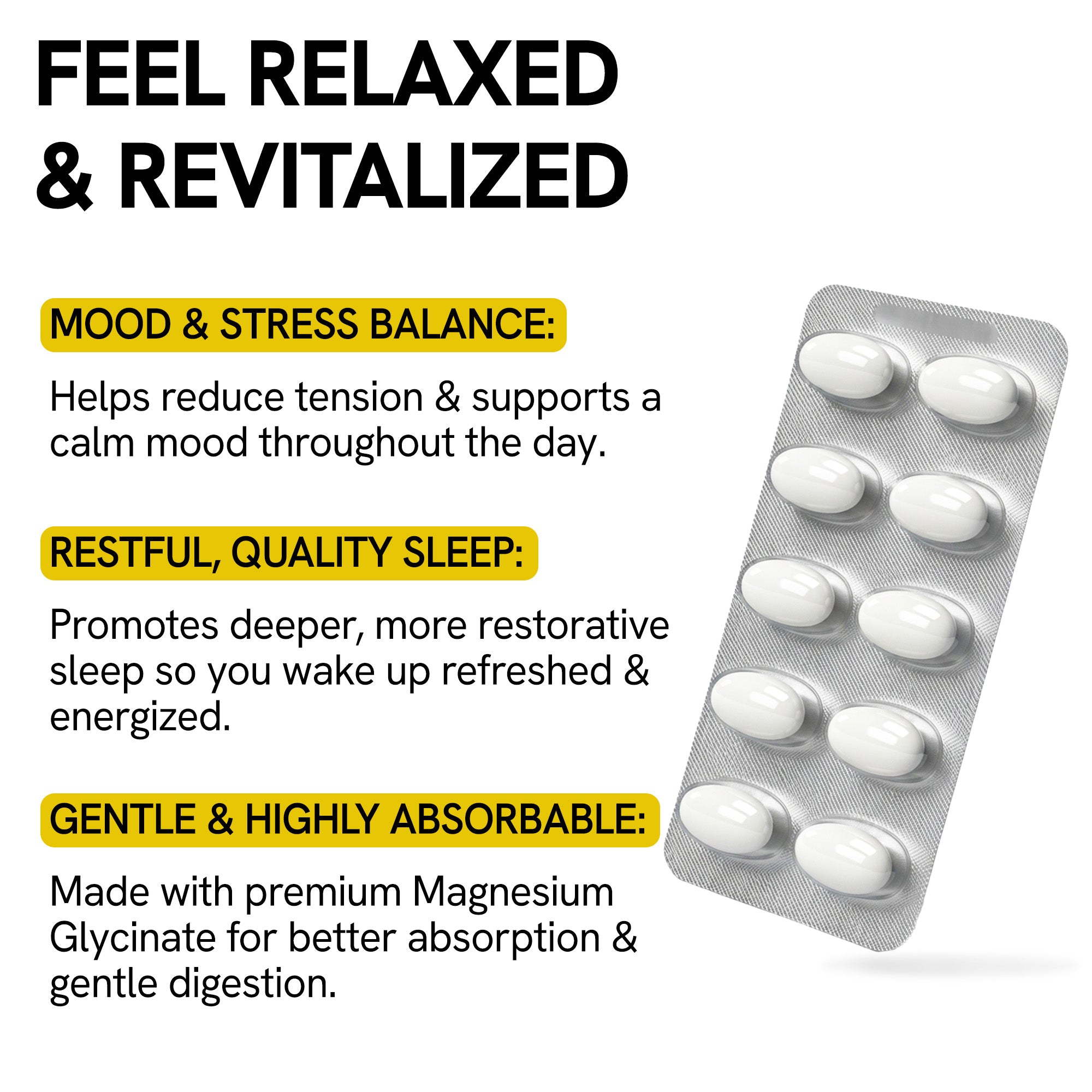 Magnesium Glycinate 400mg Softgels for Muscle Recovery, Sleep & Relaxation | 60 Count