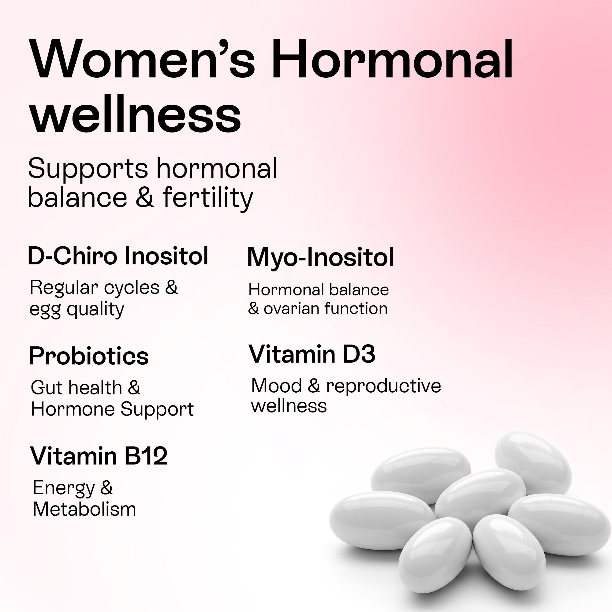 Myo-Inositol & D-Chiro Inositol Softgels for Women | 40:1 Hormone Balance Formula
