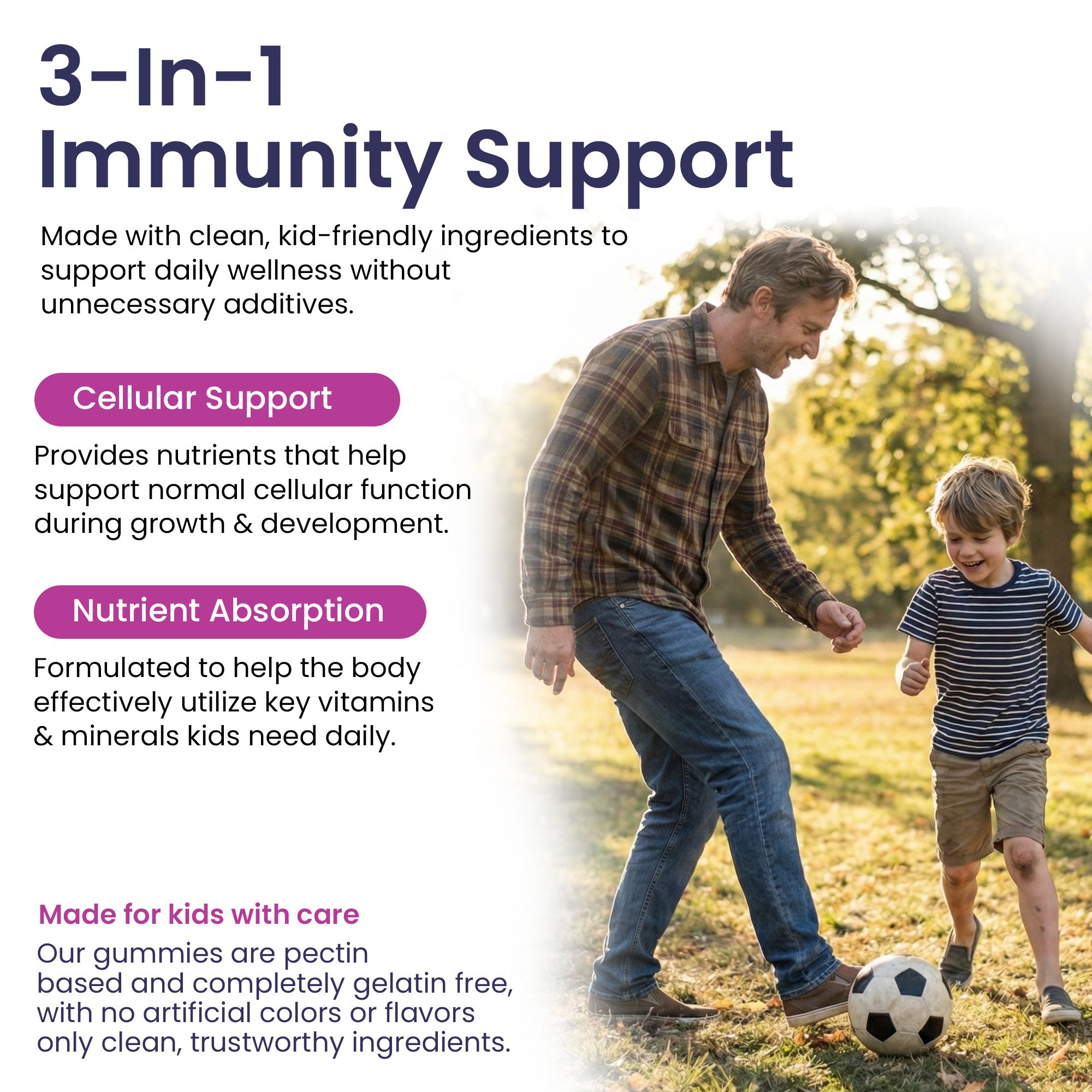 Elderberry Immune Support Gummies for Kids with Vitamin C & Zinc | Daily Immunity Support | 60 Count