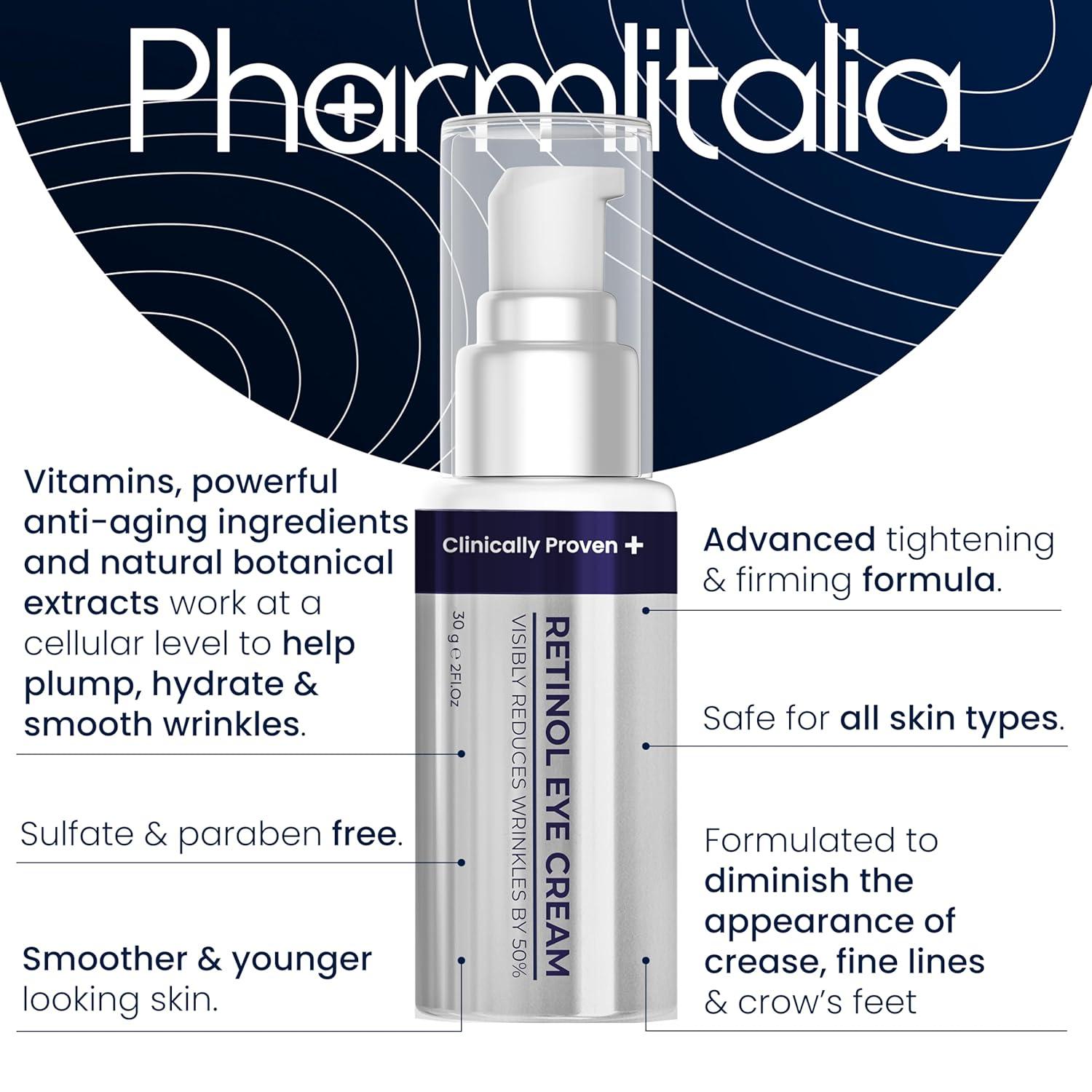 Anti Wrinkle Retinol Eye Cream for Puffiness & Bags Under Eyes - Pharmlitalia