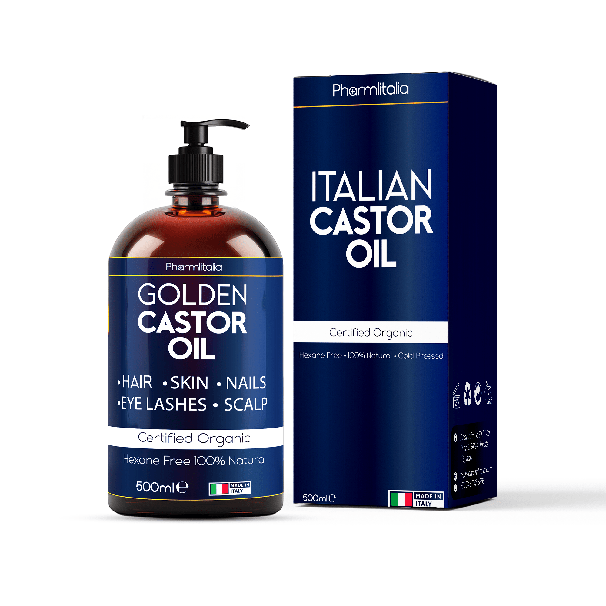 Organic Golden Castor Oil - Pharmlitalia