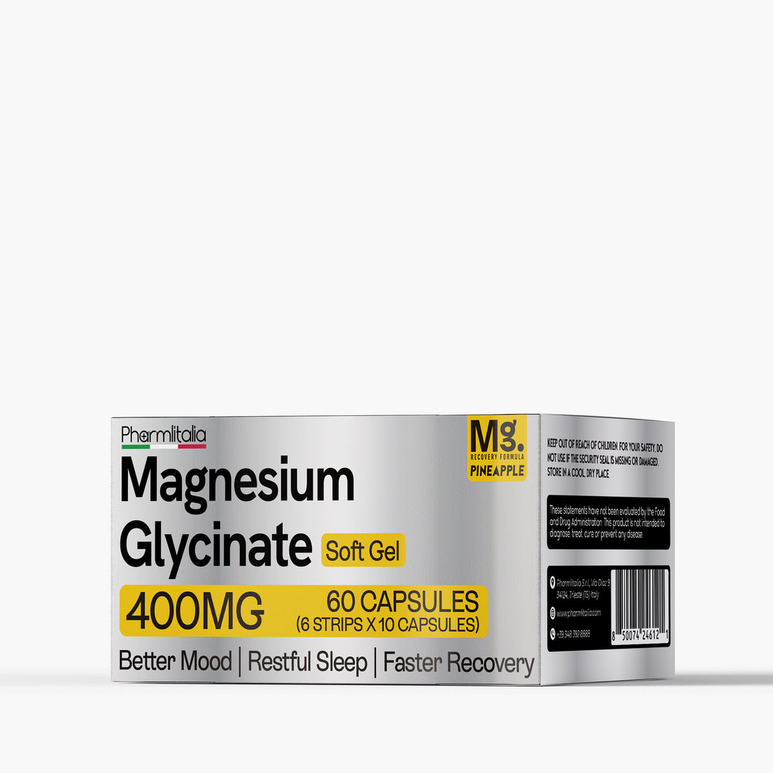 Magnesium Glycinate 400mg Softgels for Muscle Recovery, Sleep &amp; Relaxation | 60 Count