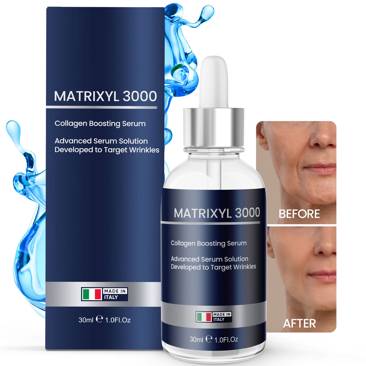 Argireline &amp; Matrixyl 3000 Serum with Hyaluronic Acid - Anti-Aging, Wrinkle Repair, Collagen Boost, Hydrating &amp; Firming for Fine Lines