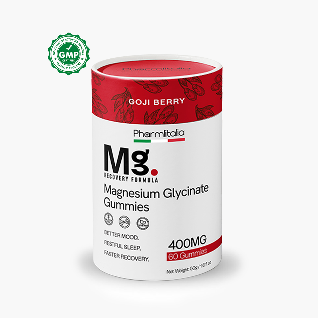 Magnesium Glycinate Gummies for Relaxation, Sleep &amp; Muscle Support | Goji Berry Flavor