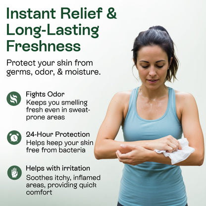 Medicated Antifungal Body Wipes for Ringworm, Jock Itch &amp; Athlete’s Foot