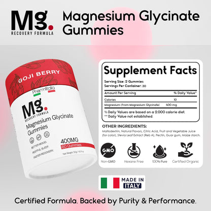 Magnesium Glycinate Gummies for Relaxation, Sleep &amp; Muscle Support | Goji Berry Flavor