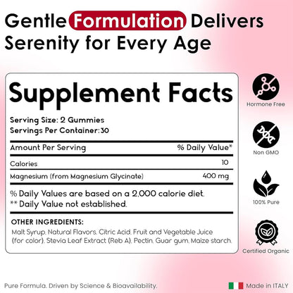 Magnesium Glycinate Gummies for Relaxation, Sleep &amp; Muscle Support | Goji Berry Flavor