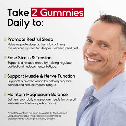 Magnesium Glycinate Gummies for Relaxation, Sleep &amp; Muscle Support | Goji Berry Flavor