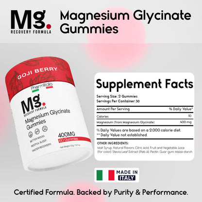 Magnesium Glycinate Gummies for Relaxation, Sleep &amp; Muscle Support | Goji Berry Flavor
