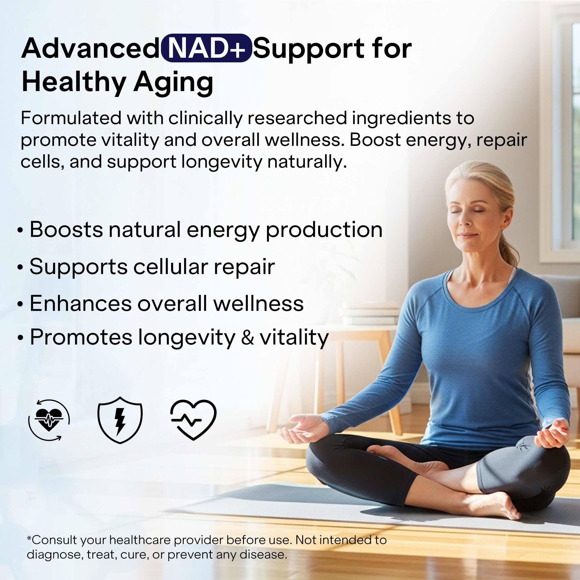 NAD+ Capsules with Resveratrol &amp; Nicotinamide Riboside | Cellular Energy &amp; Healthy Aging Support