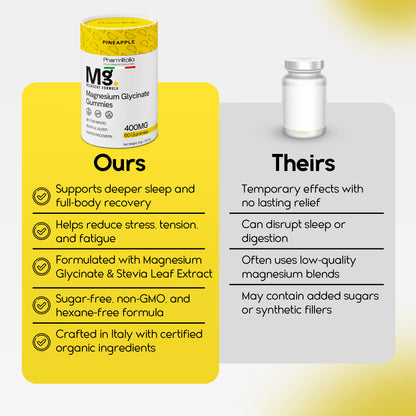 Magnesium Glycinate Gummies for Relaxation, Sleep &amp; Muscle Support | Pineapple Flavor