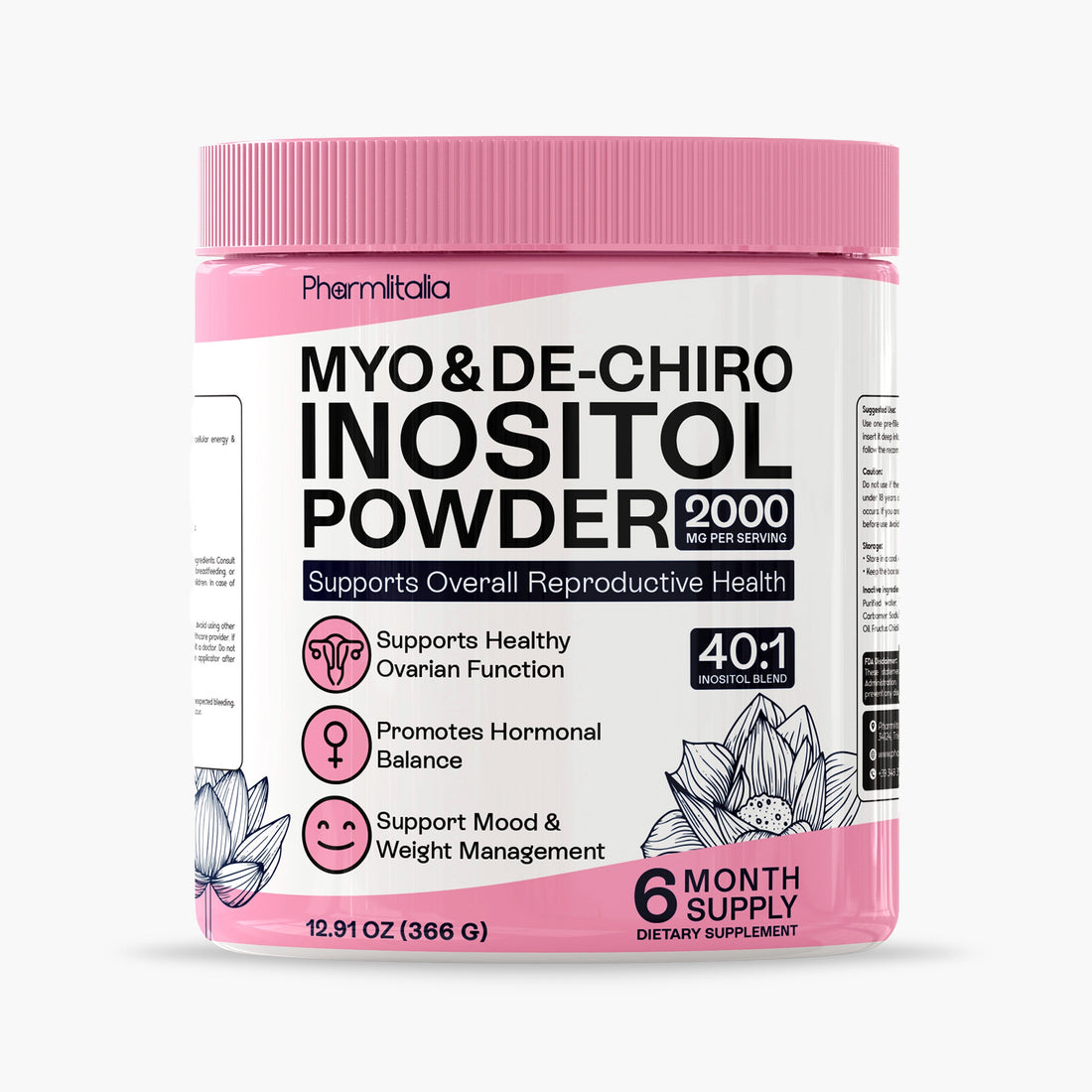 Myo-Inositol &amp; D-Chiro Inositol Powder for Women | 40:1 Hormone Balance Formula