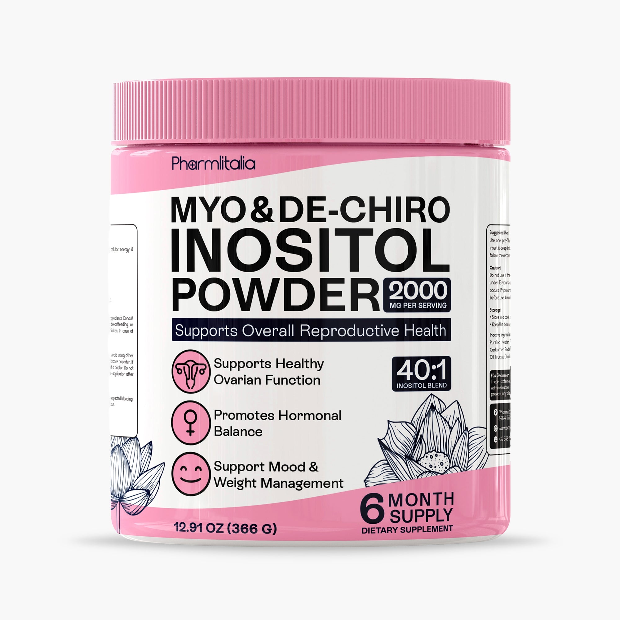 Myo-Inositol &amp; D-Chiro Inositol Powder for Women | 40:1 Hormone Balance Formula