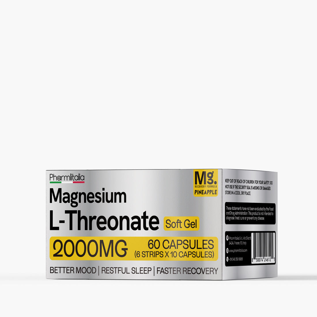 Magnesium L-Threonate 2000mg Softgels for Memory, Focus &amp; Sleep Support