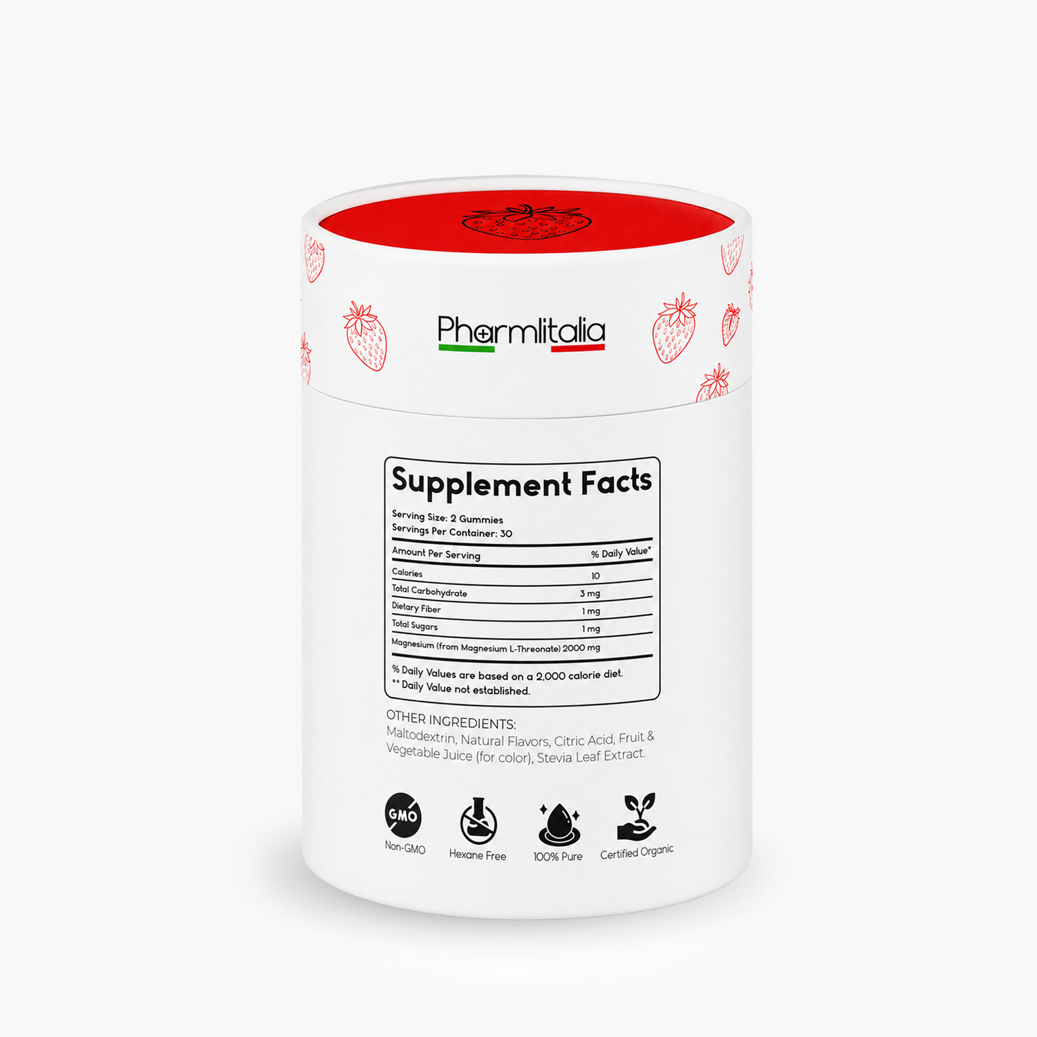 Magnesium L-Threonate Gummies | Brain, Sleep &amp; Focus Support  - 60 Count (Strawberry)