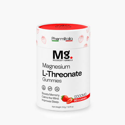 Magnesium L-Threonate Gummies | Brain, Sleep &amp; Focus Support  - 60 Count (Strawberry)