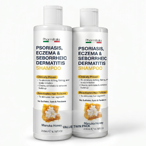 Psoriasis Shampoo for Dry, Itchy &amp; Flaky Scalp | Eczema, Folliculitis &amp; Seborrheic Dermatitis Care | Manuka Honey – 200ml