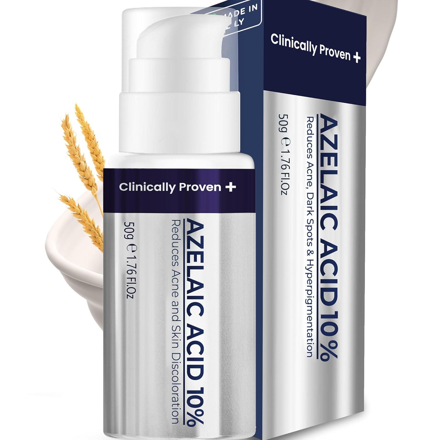 Advanced Azelaic Acid 10% Cream: Redness relief, Rosacea &amp; Dark spot treatment. Soothes acne, Hyperpigmentation &amp; Brightens your skin! - Pharmlitalia