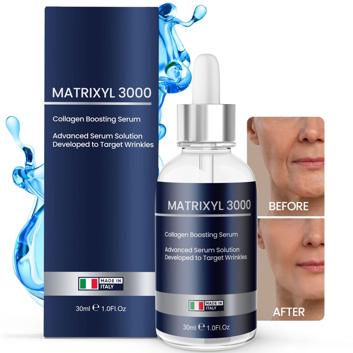 Argireline &amp; Matrixyl 3000 Serum with Hyaluronic Acid - Anti - Aging, Wrinkle Repair, Collagen Boost, Hydrating &amp; Firming for Fine Lines - Pharmlitalia